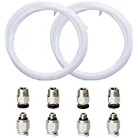 Redrex 2Pcs PTFE Bowden Tube ID2mm OD4mm with 4Pcs PC4-M6 Quick Fittings and 4Pcs PC4-01 Straight Pneumatic Fittings for…